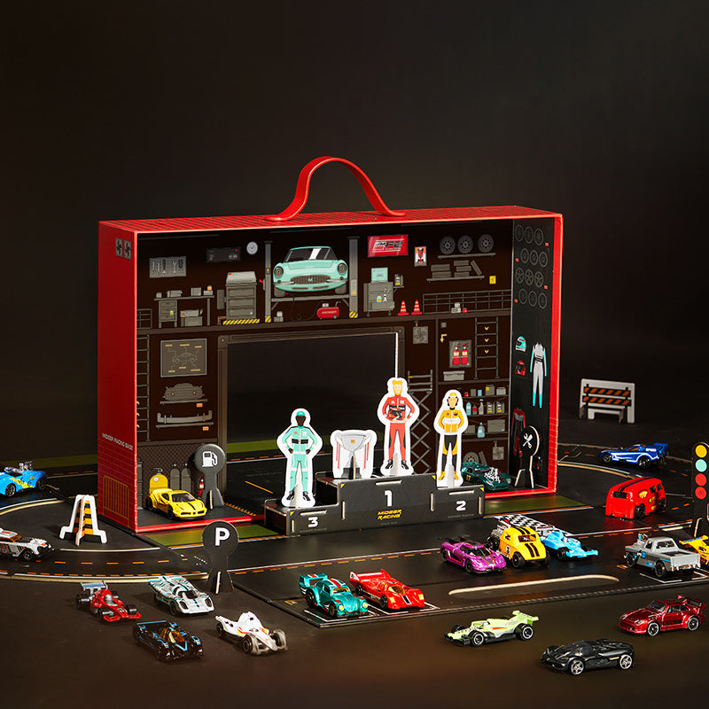 Mideer Circuit de Course Modulable avec Garage