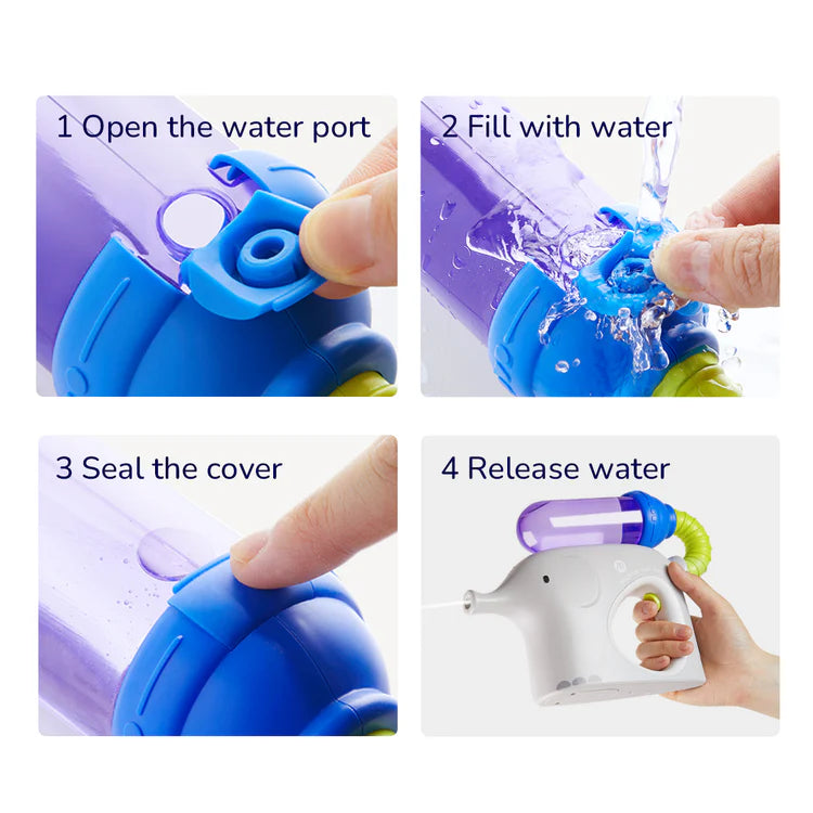 Mideer Pistolet à eau Squirt Elephant : Bleu bubble