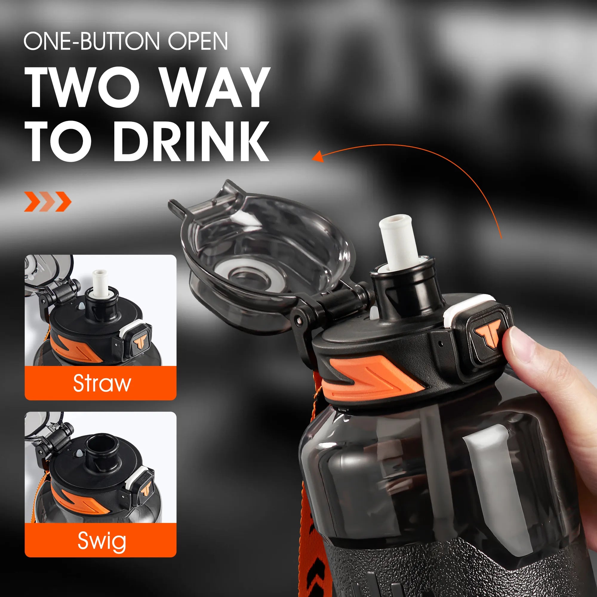 TKK Gourde 1500ml en Tritan, Design Moderne avec Paille, sans BPA