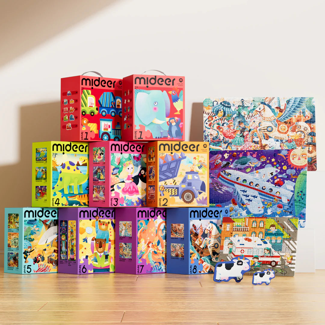Mideer Puzzles Level Up! avec sac de rangement Niveau 8 : Musée d’histoire naturelle, 280 à 330 pièces