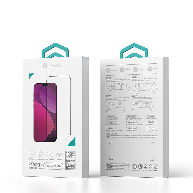 Devia Star Series Verre trempé HD plein écran pour iPhone 17 Pro Max