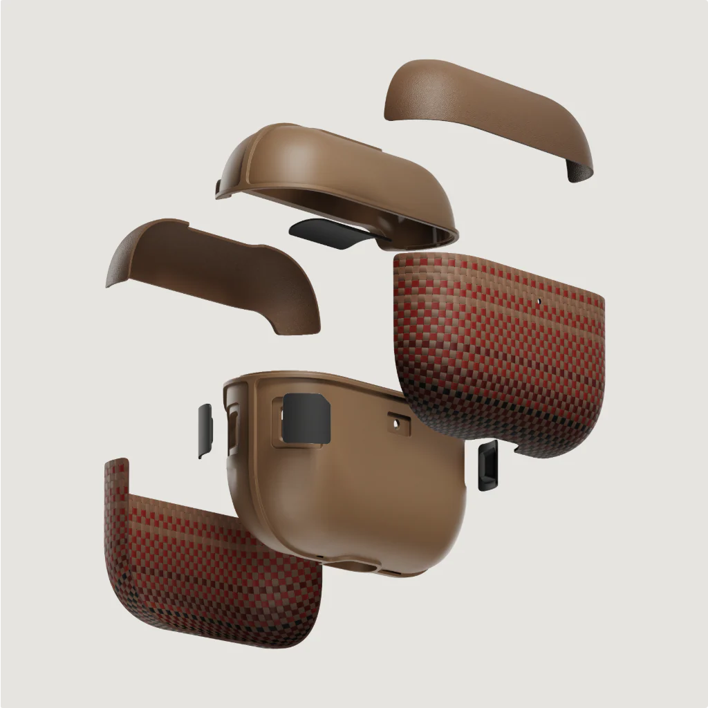 PITAKA Coque magnétique en fibre d’aramide pour Apple AirPods Pro3 Sunset