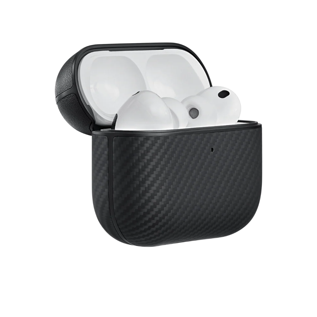 PITAKA Coque magnétique en fibre d’aramide pour Apple AirPods Pro3 Black/Grey