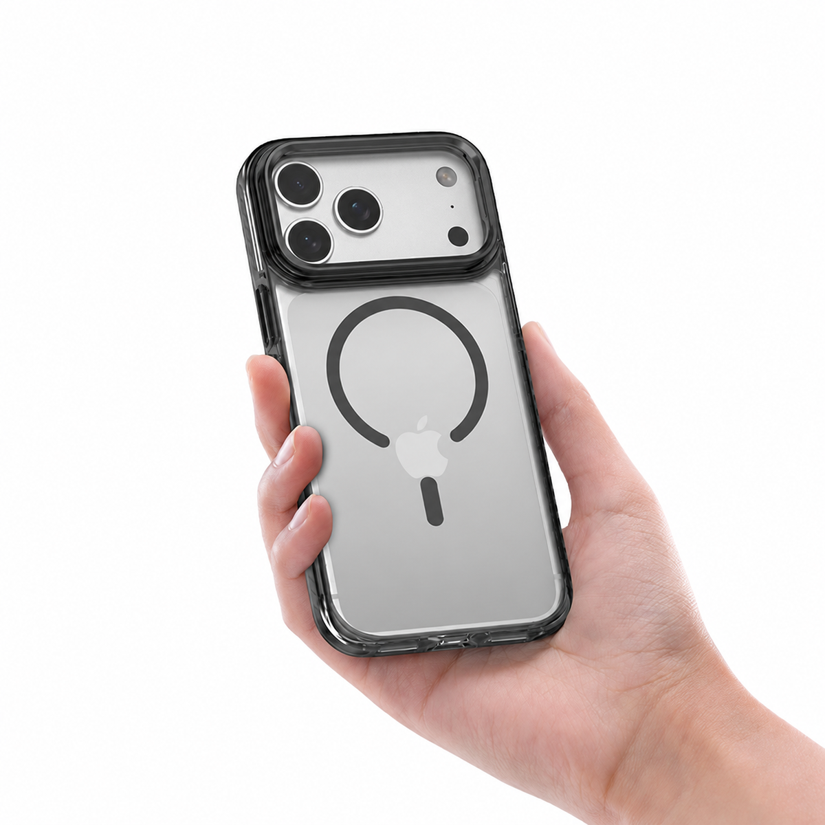 Comma Coque Crystal Titanium, Magnétique, Anti-Jaunissement et Support Caméra pour iPhone 18 Pro Noir