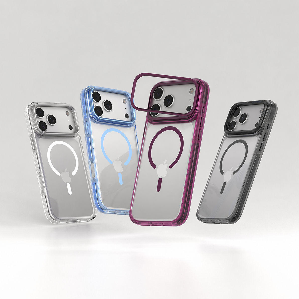 Comma Coque Crystal Titanium, Magnétique, Anti-Jaunissement et Support Caméra pour iPhone 18 Pro Noir