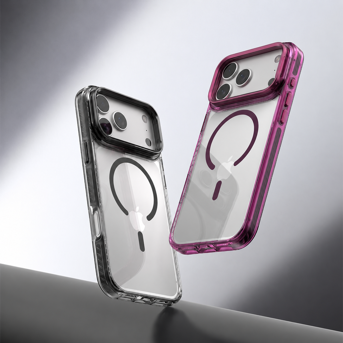 Comma Coque Crystal Titanium, Magnétique, Anti-Jaunissement et Support Caméra pour iPhone 18 Pro Burgundy