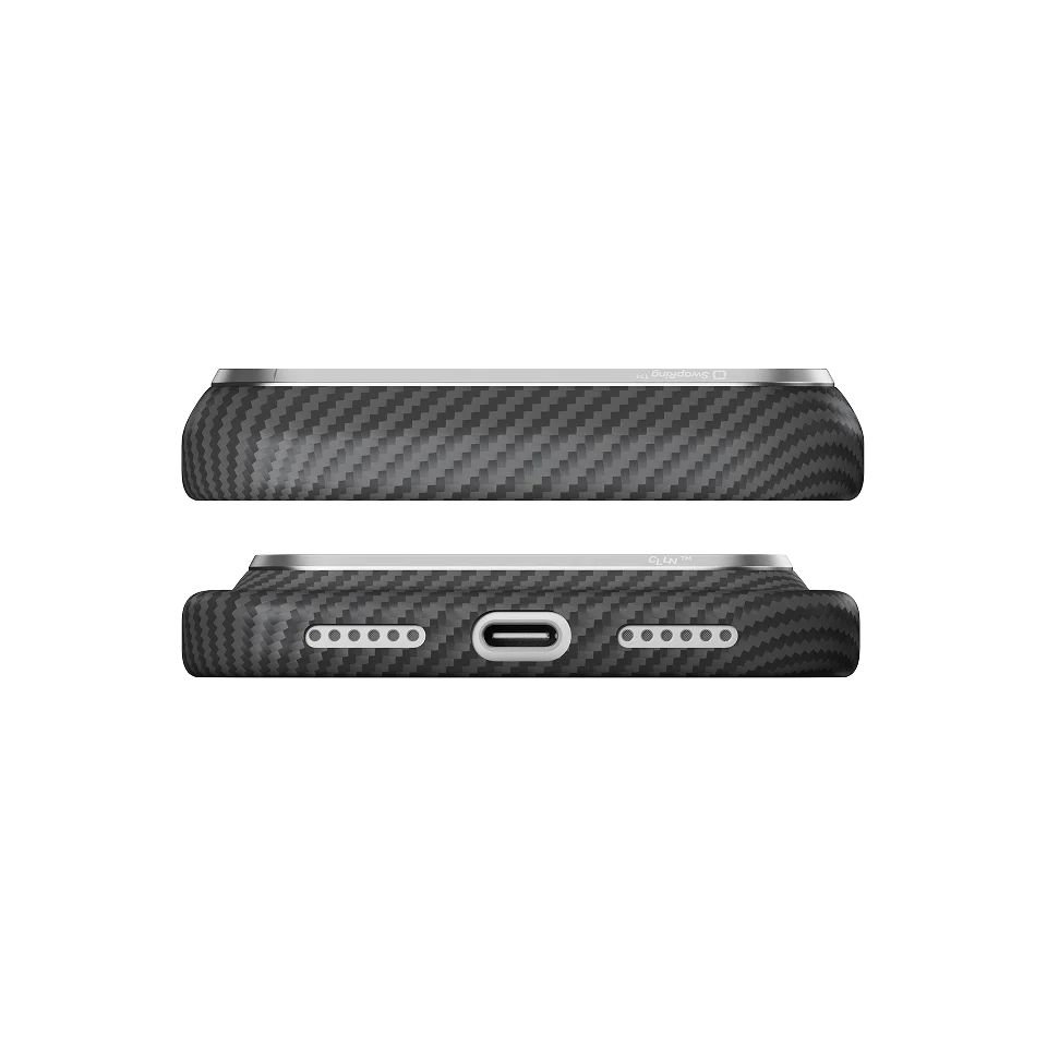 PITAKA Coque Edge pour iPhone 18 Pro Max 600D Black/Grey (Twill) (PitaTap™)
