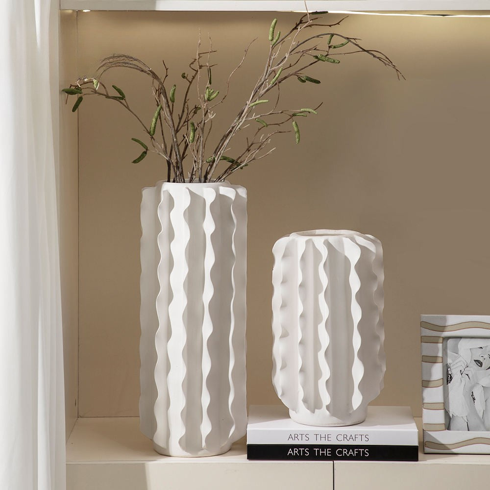Set de 2 Vases Minimalistes Faits Main en Céramique, Objets Décoratifs