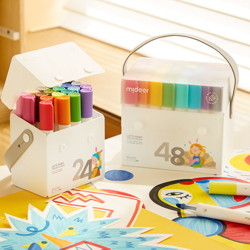 Mideer Marqueurs Lavables Let’s Paint : 48 couleurs
