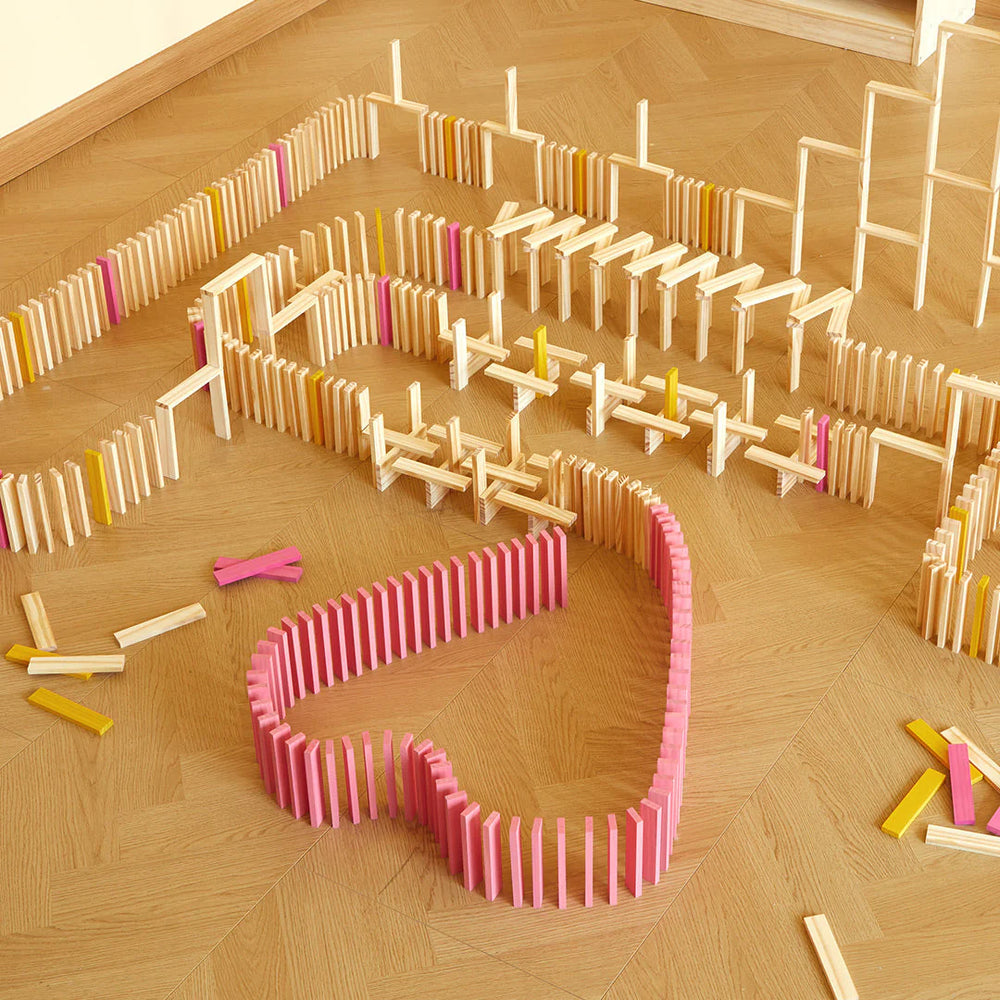 Mideer Blocs de construction en bois Archimède, Couleurs Froides, 50 pièces