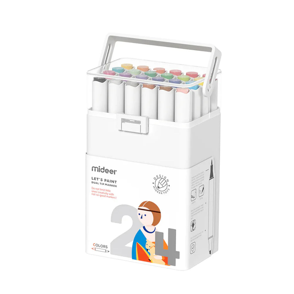 Mideer Marqueurs Double Pointe : 24 couleurs