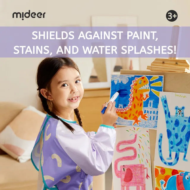 Mideer Tablier d’art imperméable pour enfants, Violet Lilas