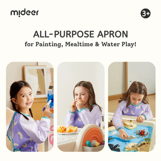 Mideer Tablier d’art imperméable pour enfants, Violet Lilas
