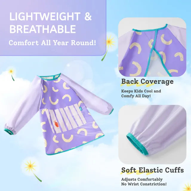 Mideer Tablier d’art imperméable pour enfants, Violet Lilas