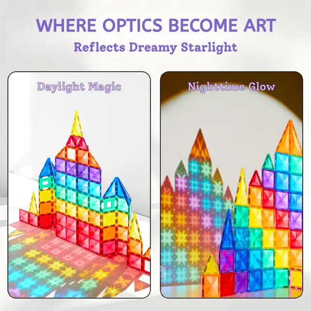 Mideer Tuiles magnétiques prismatiques, 160 pièces