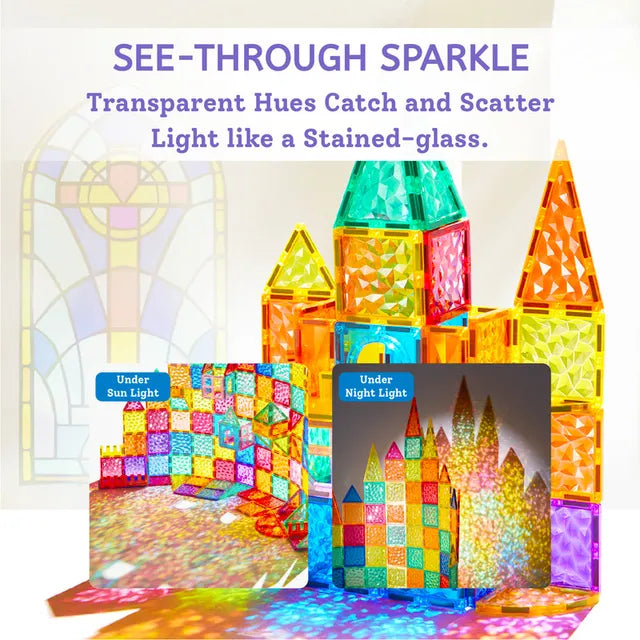 Mideer Tuiles magnétiques prismatiques, 90 pièces