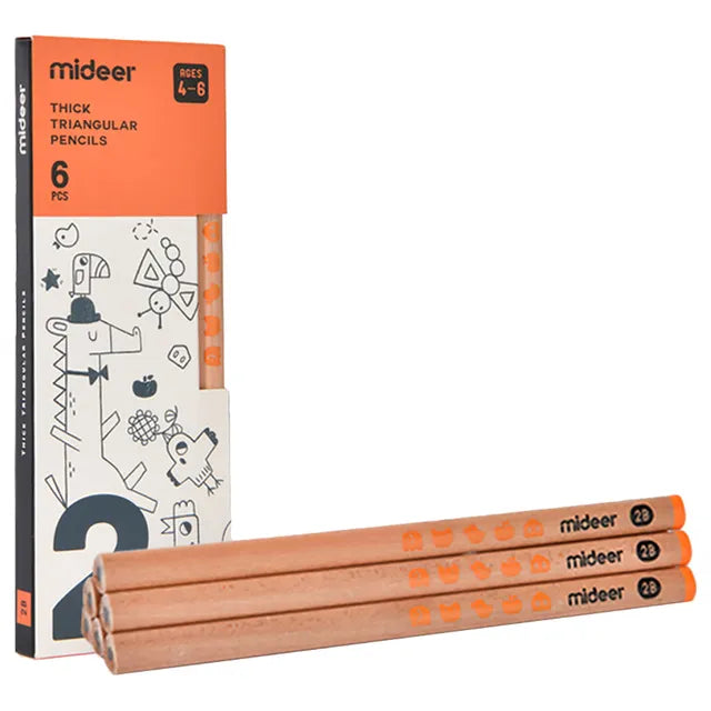 Mideer Crayons triangulaires 2B, 6 pièces