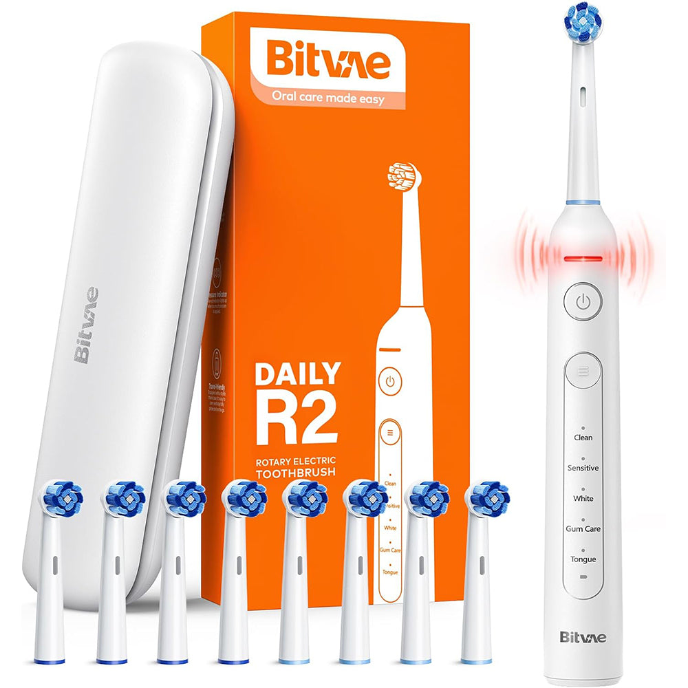 Bitvae R2 Brosse à Dents électrique Rotative  avec 8 Têtes de Brosse