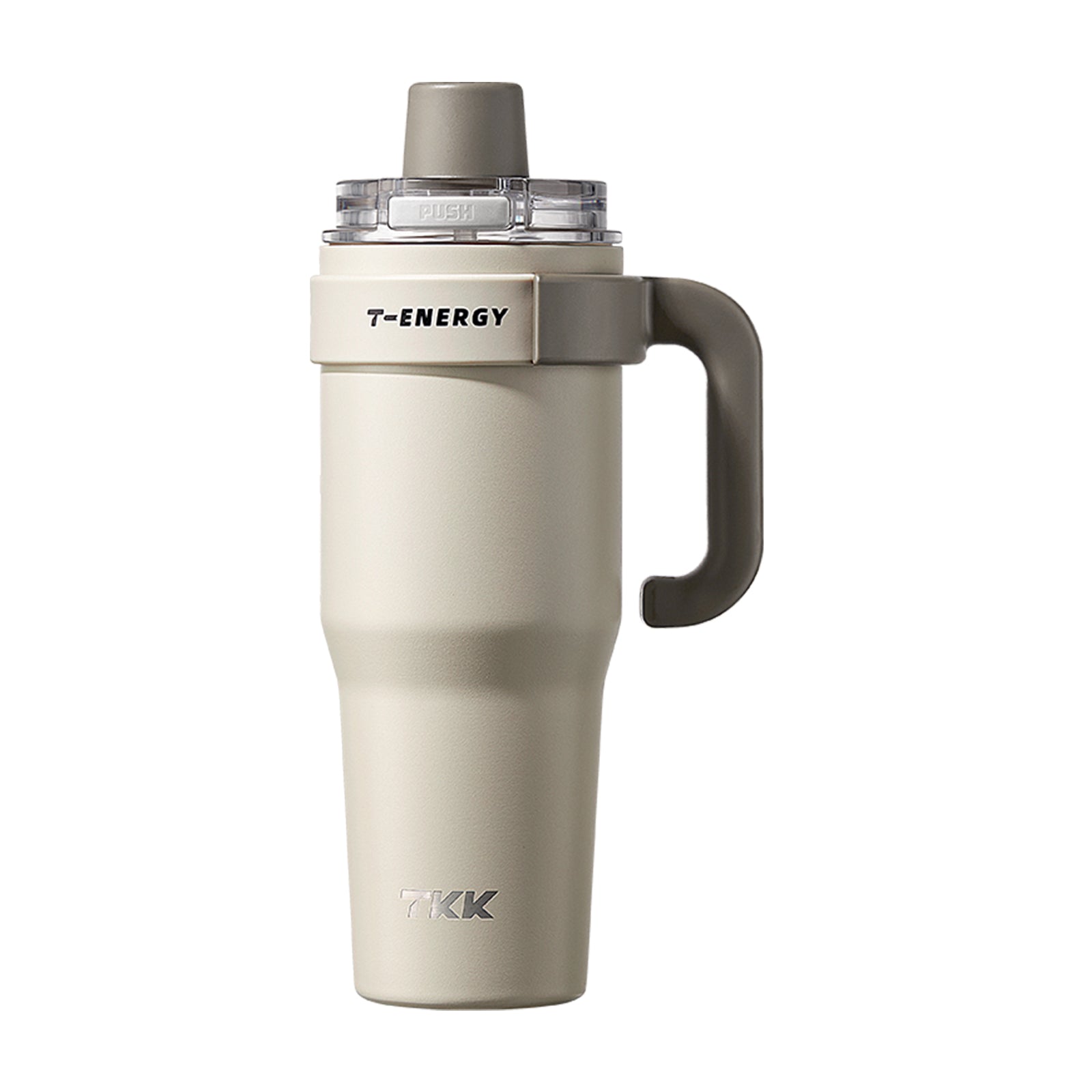 TKK Tumbler isotherme avec poignée, Revêtement intérieur céramique, double paroi avec paille et couvercle