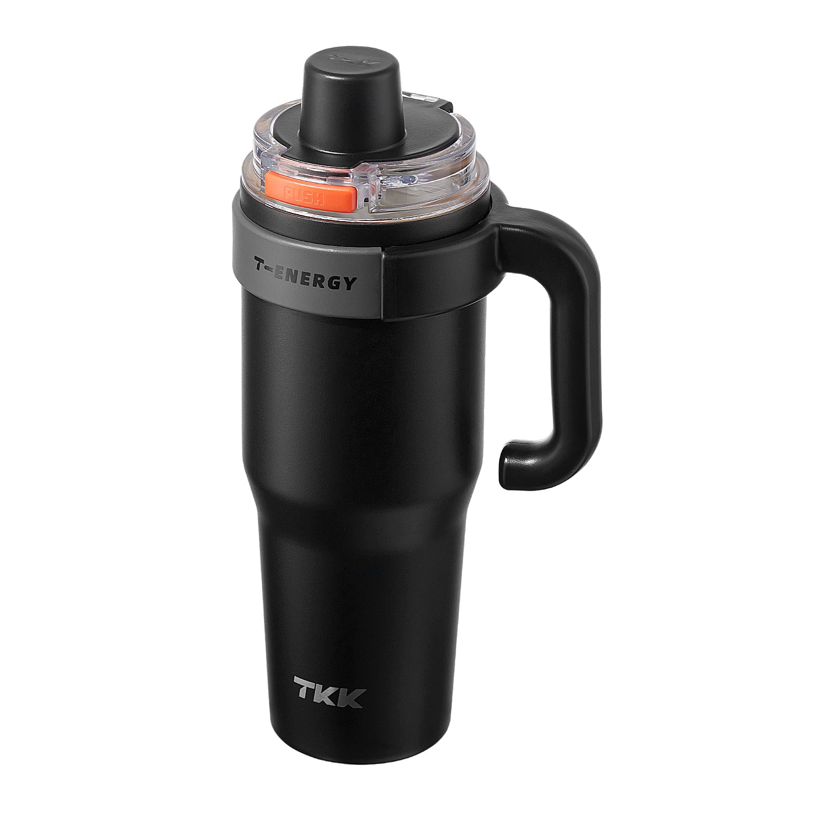 TKK Tumbler isotherme avec poignée, Revêtement intérieur céramique, double paroi avec paille et couvercle