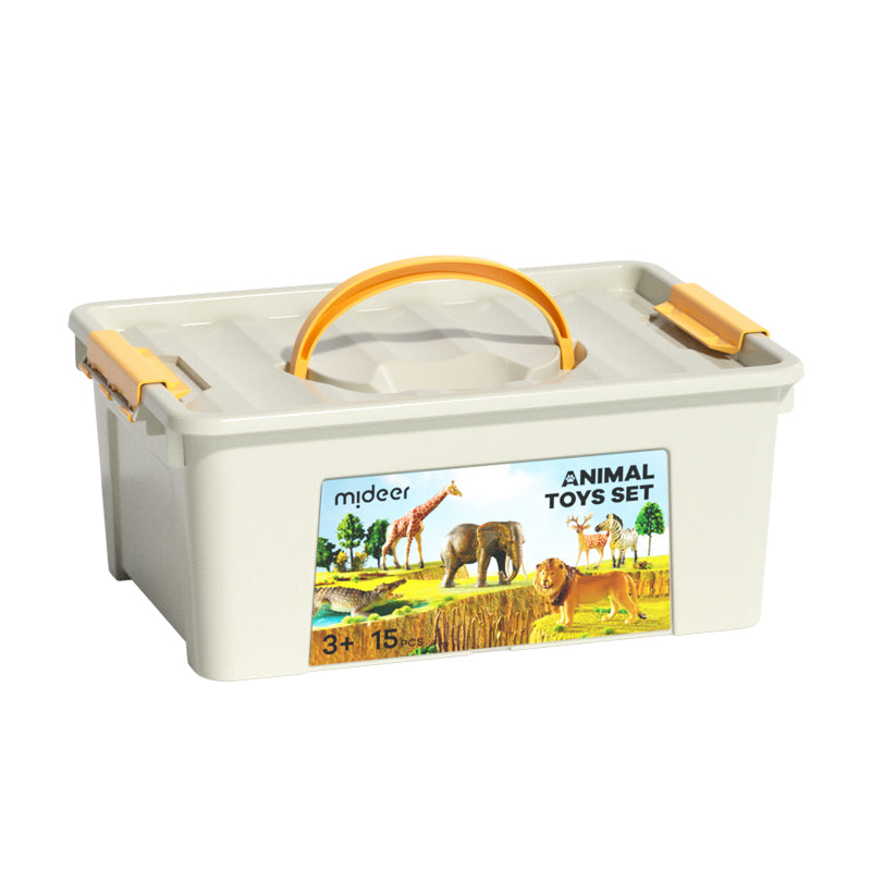 Mideer Coffret d’Animaux du Zoo : 15 Pièces