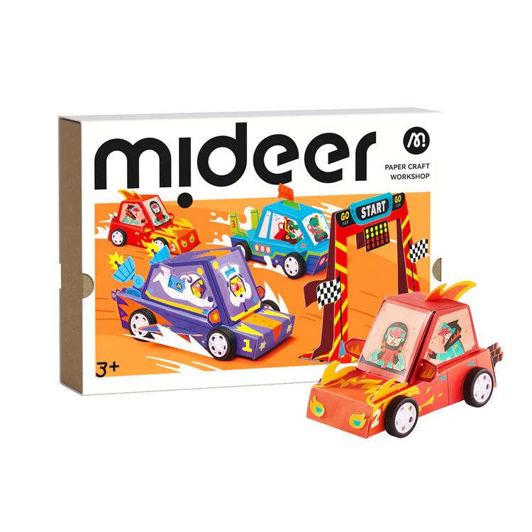 Mideer Atelier de Création en Papier : Voiture de Course