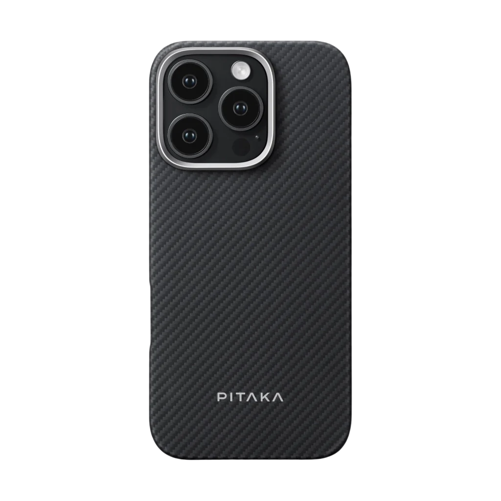 PITAKA Coque Ultra Mince pour iPhone 16 Pro Black/Grey