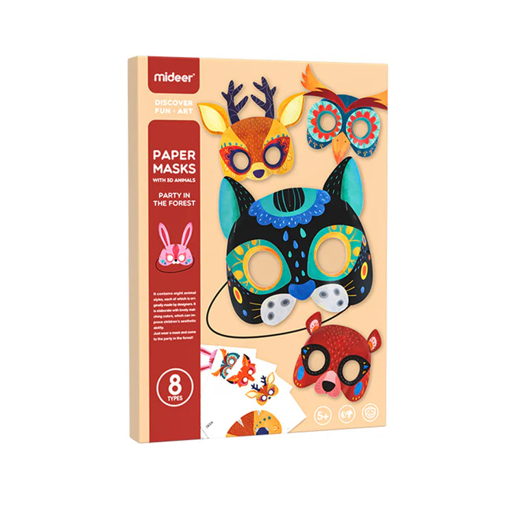 Mideer Masques en papier : Fête dans la Forêt