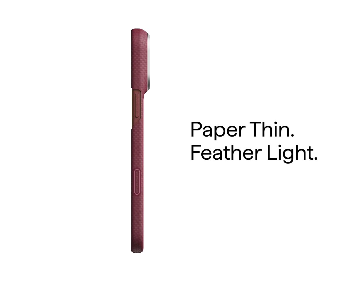 PITAKA Coque Edge pour iPhone 18 Pro Max Burgundy (PitaTap™)