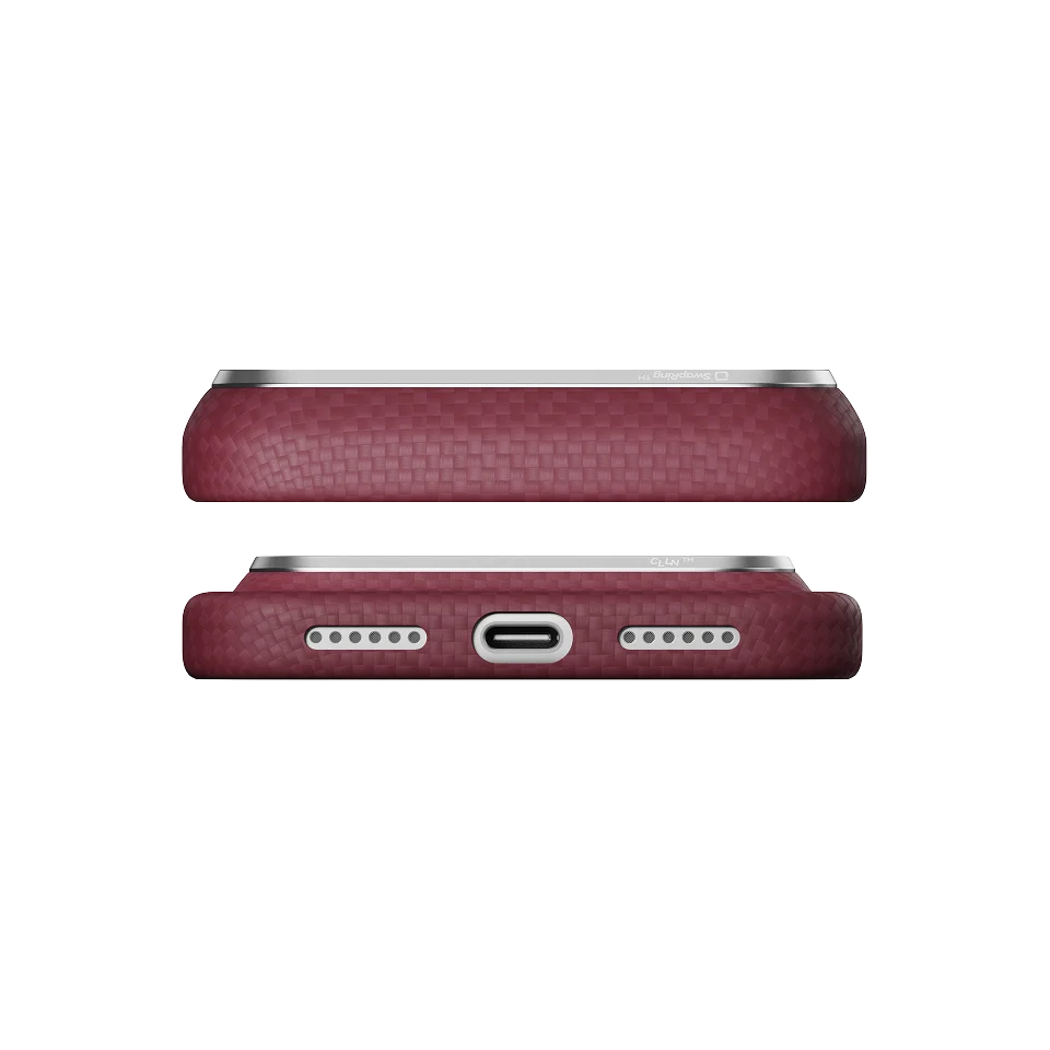 PITAKA Coque Edge pour iPhone 18 Pro Burgundy (PitaTap™)