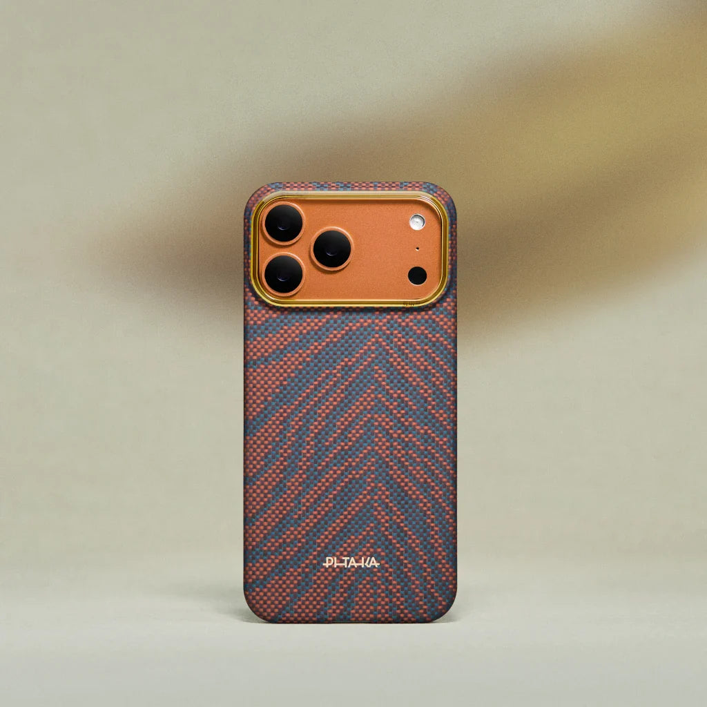 PITAKA Coque Ultra Mince pour iPhone 17 Pro Max Burning Orange avec (PitaTap™)