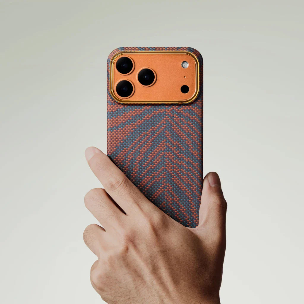 PITAKA Coque Ultra Mince pour iPhone 17 Pro Max Burning Orange avec (PitaTap™)