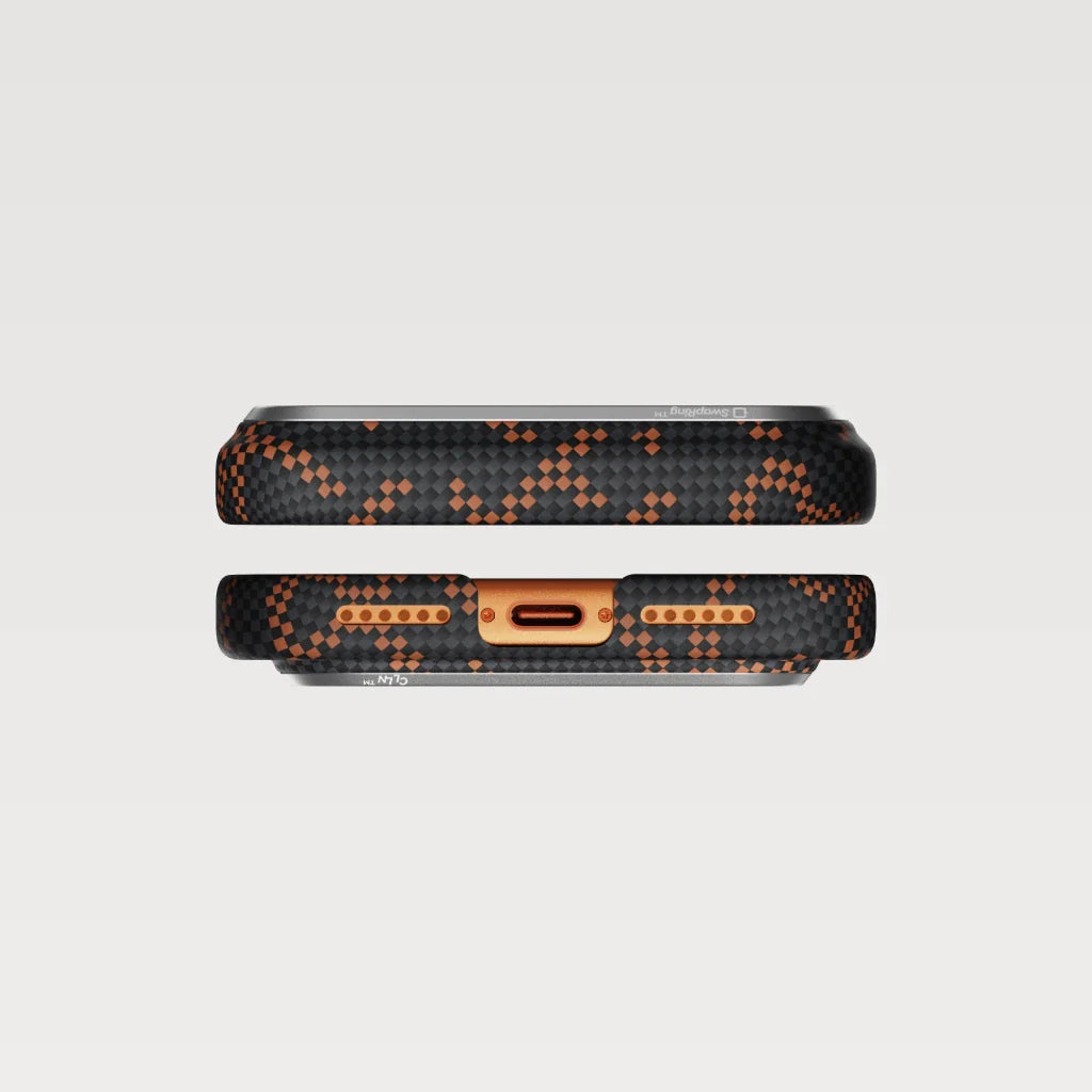 PITAKA Coque Ultra Mince pour iPhone 17 Pro Max Leaping Orange Black avec (PitaTap™)