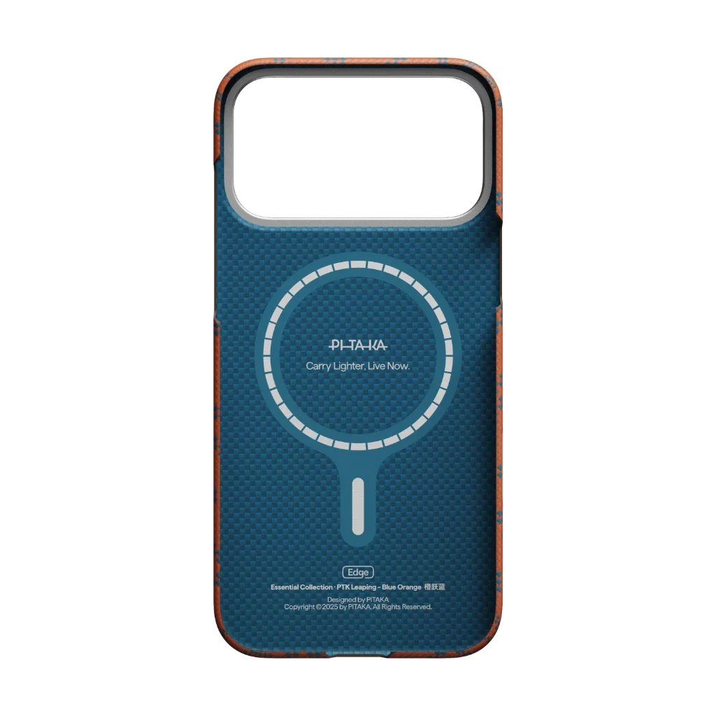 PITAKA Coque Ultra Mince pour iPhone 17 Pro Max Leaping Blue Orange avec (PitaTap™)