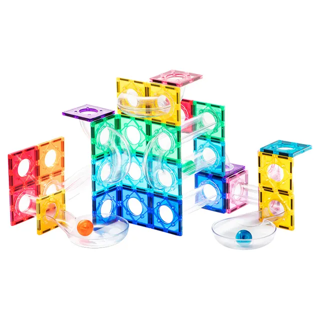 Mideer Tuiles magnétiques colorées, Circuit à billes, 100 pièces