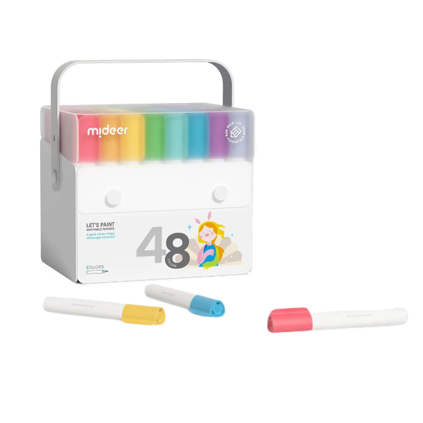 Mideer Marqueurs Lavables Let’s Paint : 48 couleurs