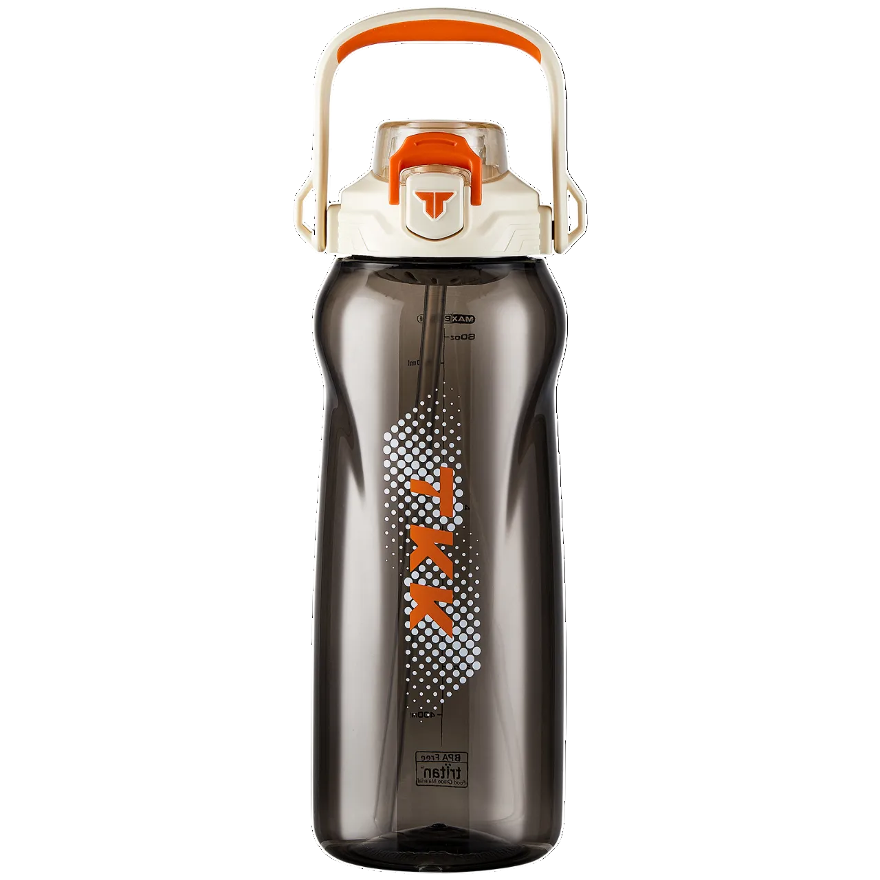 TKK Bouteille d’eau 2000ml en Tritan, paille amovible, anti-fuite, sans BPA