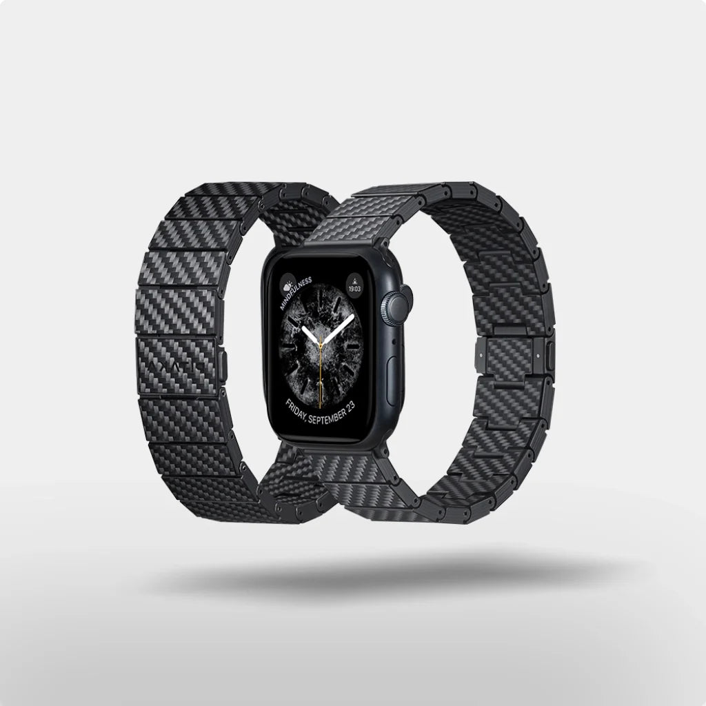 PITAKA Bracelet en fibre de carbone pour Apple Watch Modern Black/Grey